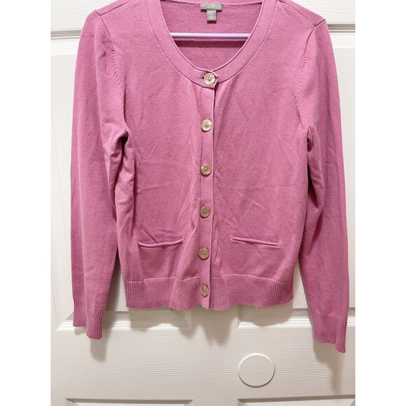 J. Jill Women's Sweater Cardigan Size M Petite Stretch Pink - Picture 4 of 8